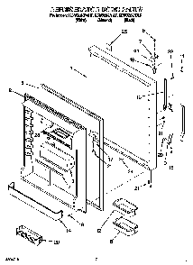 Refrigerator Door Diagram and Parts List for KBRS22KFBL00  KitchenAid Refrigerator