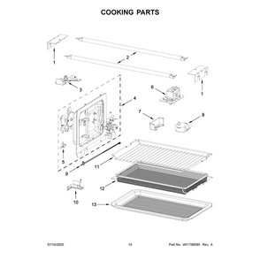 Cooking Parts Diagram and Parts List for KMBT730SPS00  KitchenAid Microwave