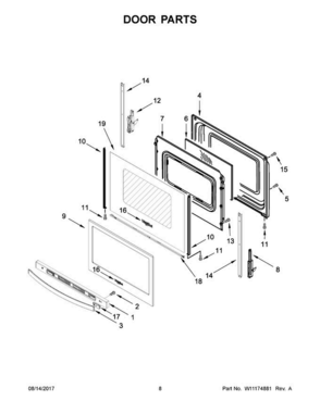 Part Location Diagram of W11590861 Whirlpool HNDLE-DOOR