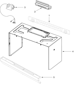 Cabinet And Installation Parts Diagram and Parts List for YWMH31017HW11 YWMH31017HB11-YWMH31017HS11 Whirlpool Microwave
