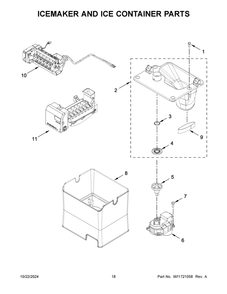 10 - Icemaker And Ice Container Parts Diagram and Parts List for WRF767SDHZ05  Whirlpool Refrigerator
