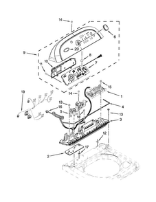 Control Panel Parts Diagram and Parts List for WTW8100BW0  Whirlpool Washer