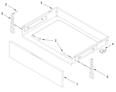 Drawer Parts Diagram and Parts List for MFES7030SZ0  Whirlpool Range