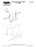 DOOR AND PANEL PARTS Diagram and Parts List for IWU98761  Inglis Dishwasher
