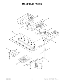 04 - Manifold Parts Diagram and Parts List for WFGS7530RV1  Whirlpool Range