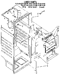 Liner Diagram and Parts List for ET18NKYXG00  Whirlpool Refrigerator