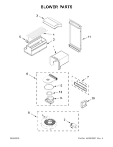 Blower Parts Diagram and Parts List for KSEG950ESS1  KitchenAid Range