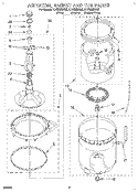 AGITATOR, BASKET AND TUB Diagram and Parts List for LLV8233BN0  Whirlpool Washer