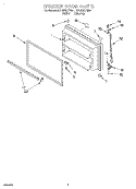 FREEZER DOOR Diagram and Parts List for RT18DKXFW01  Roper Refrigerator