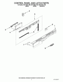 CONTROL PANEL AND LATCH PARTS Diagram and Parts List for WDT790SLYB0  Whirlpool Dishwasher