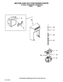 MOTOR AND ICE CONTAINER PARTS Diagram and Parts List for GSC25C5EYB02  Whirlpool Refrigerator