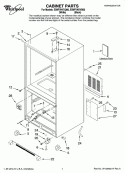 CABINET PARTS Diagram and Parts List for EB9FVHXVB00  Whirlpool Refrigerator