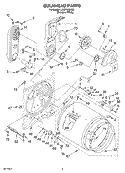 BULKHEAD Diagram and Parts List for LGQ7030KQ0  Whirlpool Dryer