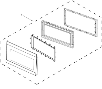 Door Parts Diagram and Parts List for YAMV2307PFW11,YAMV2307PFS11  Whirlpool Microwave
