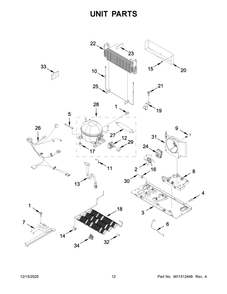 Unit Parts Diagram and Parts List for MBL1957FEZ06  Whirlpool Refrigerator