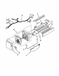 Icemaker Parts Diagram and Parts List for 59679543015  Kenmore Refrigerator