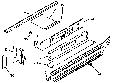 Control Panel Diagram and Parts List for KEDS207AL1  KitchenAid Range