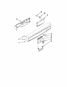 Control Panel And Latch Parts Diagram and Parts List for 66517742K015  Kenmore Dishwasher
