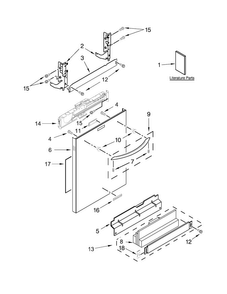 Door And Panel Parts Diagram and Parts List for KDTM354DSS4  KitchenAid Dishwasher