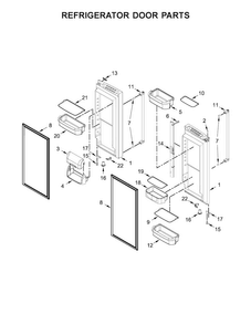 Refrigerator Door Parts Diagram and Parts List for KRFF302EBL01  KitchenAid Refrigerator
