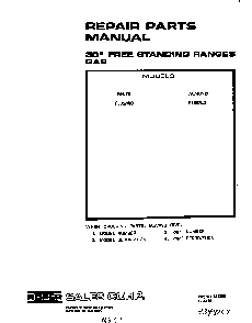 Cover Page-text Only Diagram and Parts List for F8957*0  Roper Range