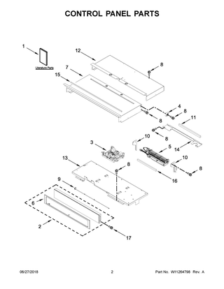 Control Panel Parts Diagram and Parts List for WOS51EC0HB01  Whirlpool Wall Oven