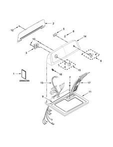 Top And Console Parts Diagram and Parts List for 1107012512  Kenmore Dryer