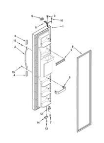 Freezer Door Parts Diagram and Parts List for 10659432801  Kenmore Refrigerator