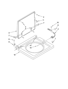 Washer Top And Lid Parts Diagram and Parts List for 11088732799  Kenmore Washer Dryer Combo