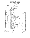 FREEZER DOOR Diagram and Parts List for KSRE25FHWH02  KitchenAid Refrigerator