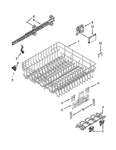 Upper Rack And Track Parts Diagram and Parts List for BLB14DRANA4  Whirlpool Dishwasher