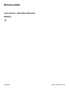 Cover Sheet Diagram and Parts List for JE0  KitchenAid Mixer