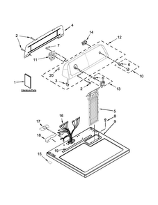 Top And Console Parts Diagram and Parts List for YIED4671EW0  Inglis Dryer
