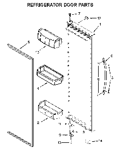 Refrigerator door parts Diagram and Parts List for 10651782413  Kenmore Refrigerator