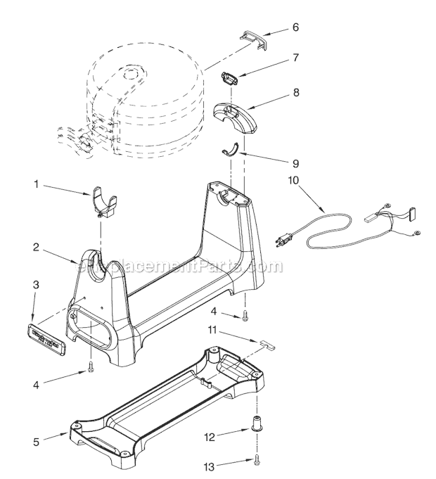 Cradle Diagram and Parts List for KPWB100 Series 0 KitchenAid Miscellaneous