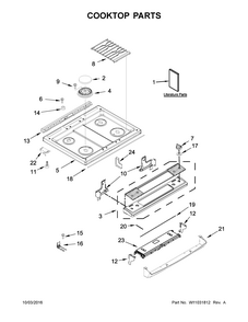 Part Location Diagram of W10884769 Whirlpool Tech sheet