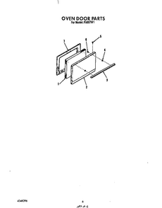 Oven Door Diagram and Parts List for F5007*1  Roper Range