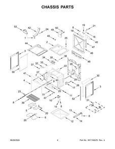 03 - Chassis Parts Diagram and Parts List for WEC310S0LW3  Whirlpool Range