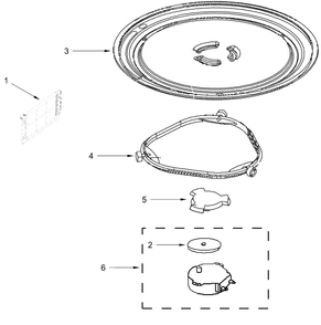 Turntable Parts Diagram and Parts List for YAMV2307PFW11,YAMV2307PFS11  Whirlpool Microwave