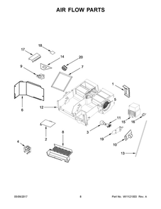 05 - Air Flow Parts Diagram and Parts List for YKMHS120EB4  KitchenAid Microwave Oven Combo