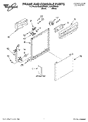 FRAME AND CONSOLE, LITERATURE Diagram and Parts List for DU948PWKQ1  Whirlpool Dishwasher