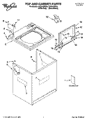 TOP AND CABINET PARTS Diagram and Parts List for LSQ9650PG4  Whirlpool Washer
