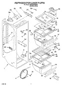 REFRIGERATOR LINER Diagram and Parts List for 3XES0FHGKS01  Whirlpool Refrigerator
