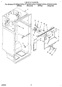 LINER Diagram and Parts List for ET18NMYAN00  Whirlpool Refrigerator