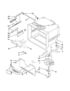 Freezer Liner Parts Diagram and Parts List for WRF535SMBM00  Whirlpool Refrigerator