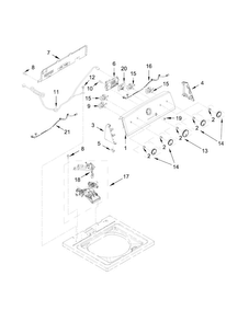 Console And Water Inlet Parts Diagram and Parts List for 11025132411  Kenmore Washer