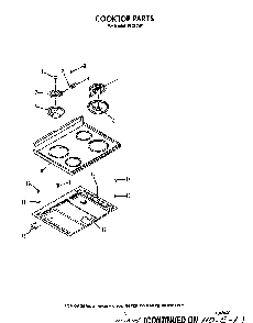 Cooktop Diagram and Parts List for F9257*1  Roper Range