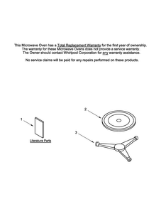 Turntable Parts Diagram and Parts List for WMC10007AB0  Whirlpool Microwave