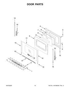 Door Parts Diagram and Parts List for WFG550S0LV5  Whirlpool Range