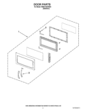 DOOR PARTS Diagram and Parts List for WMH1164XWS4  Whirlpool Microwave